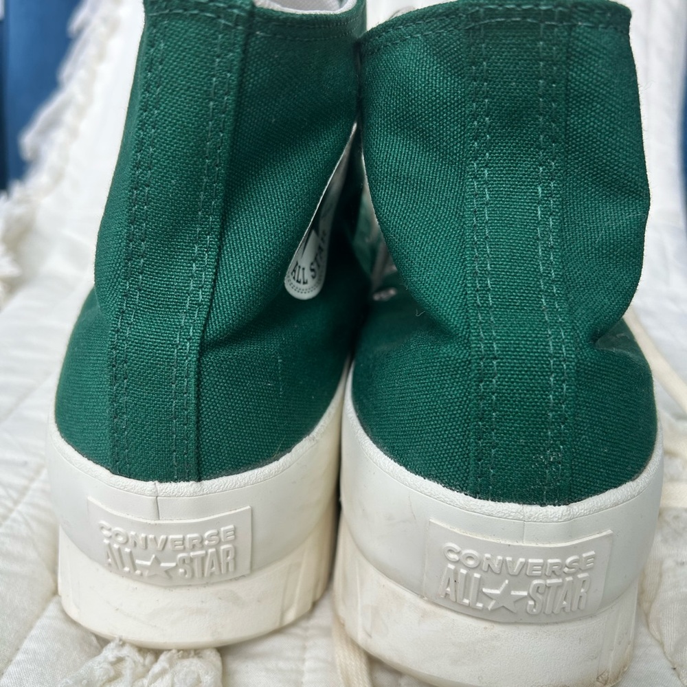 Converse Dark Green Custom Lug Sole Sneaker Men’s size 13 EUC - Picture 5 of 6